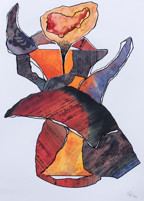 dance of the dervish, Collage auf Papier, 40 x 30 cm, 2021
