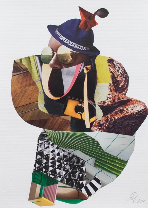 Der Hutbürger, Collage auf Papier, 40 x 30 cm, 2021