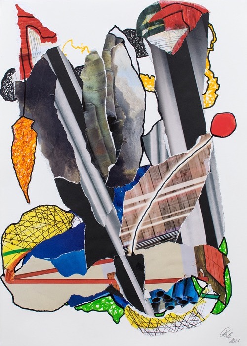 strange plants bear strange fruits, Collage auf Papier, 40 x 30 cm, 2021
