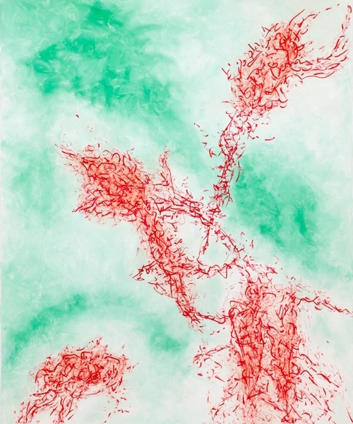waiting for the promised virgins; Mischtechnik; 110 x 140 x 4cm; 2015
