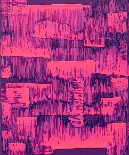 l.o.p. pink sm 1; 50 x 40 x 4 cm; MT auf LW; 2019