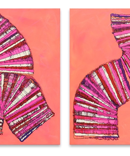 Diptychon: "Master and servant (master, servant)“; Mischtechnik auf Lw; jeweils 80 x 60 cm; 2020