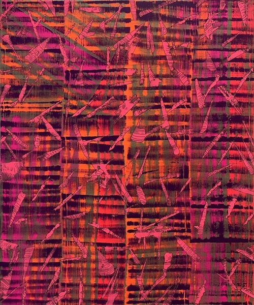 "and the arrow goes up"; Mischtechnik auf Leinwand; 120 x 100 cm; 2020