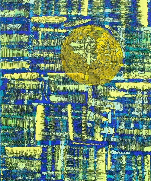 "What is behind all this? 2.“; Mischtechnik auf Lw; 80 x 60 cm; 2020