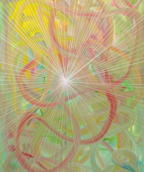rays out of the blue; Mischtechnik auf Lw; 160 x 120 x 4 cm; 2015