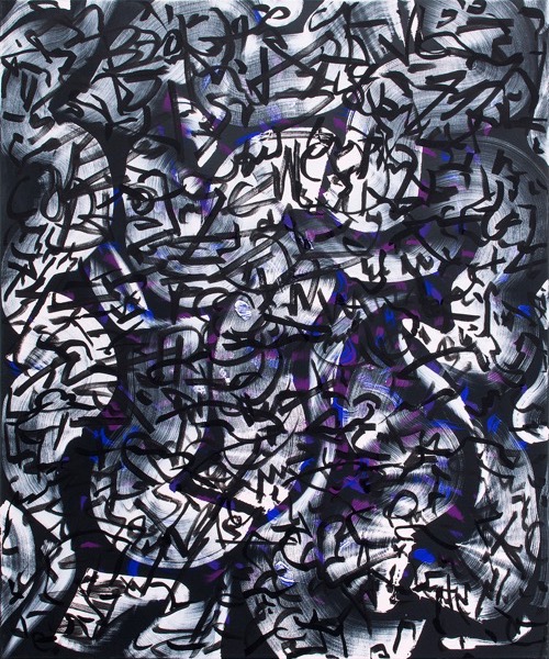 back in black 1; Acryl auf Leinwand; 120 x 100 x 4 cm; 2021