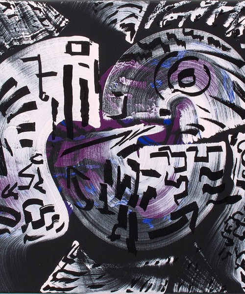 back in black vol. 5 (the snake); Acryl auf Leinwand; 60 x 80 x 4 cm; 2021