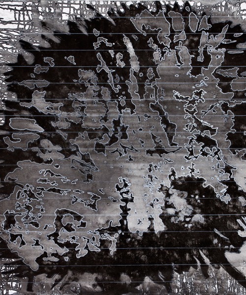 big frag (explosion); Mischtechnik auf Lw; 120 x 120 x 4 cm; 2012