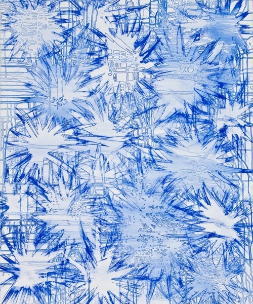 blue stars; Mischtechnik auf Lw; 150 x 120 x 4 cm; 2012